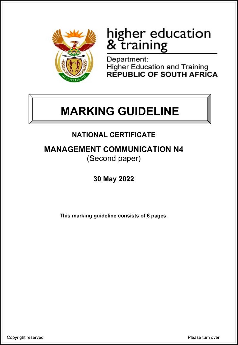 Management Communication N4 P2 Memo June 2022