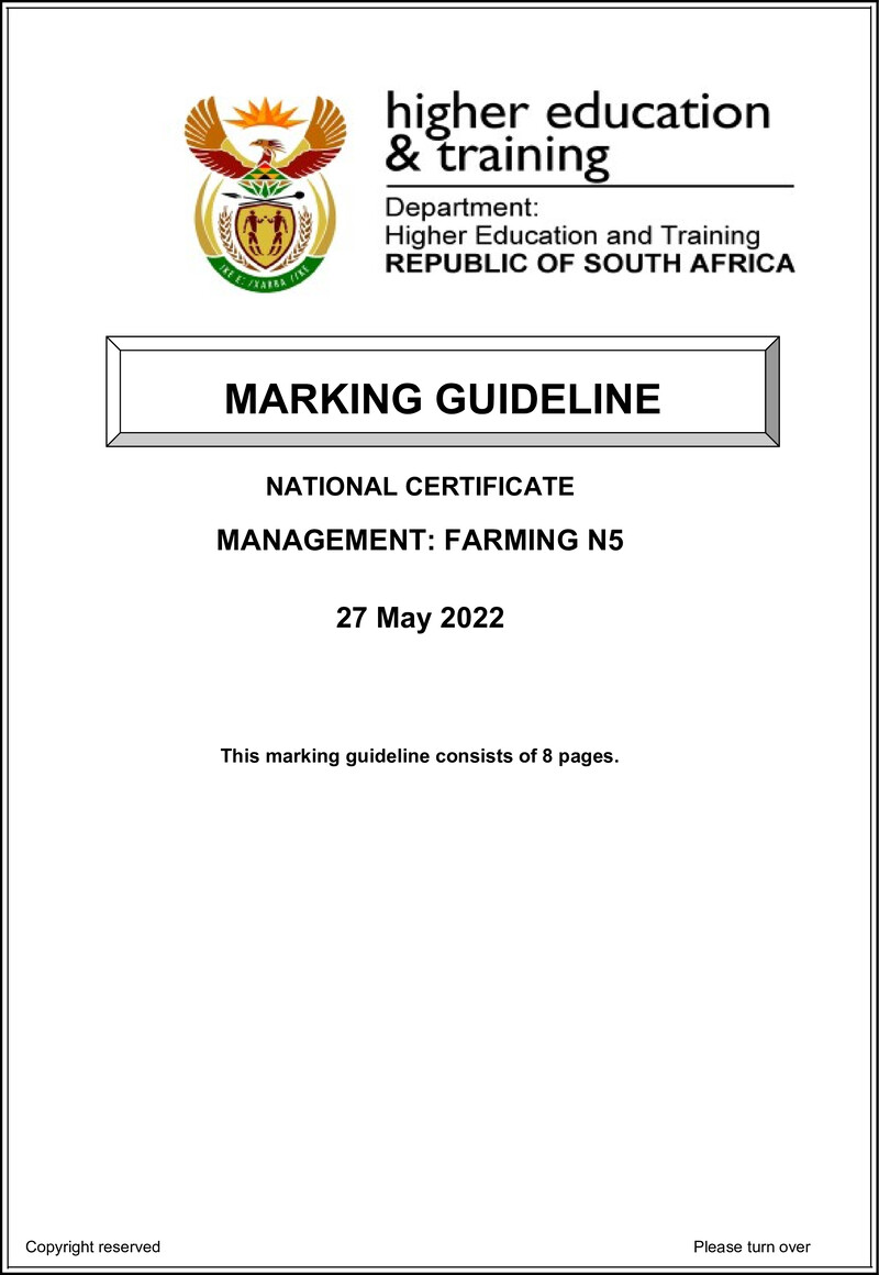 Management Farming N5 Memo June 2022