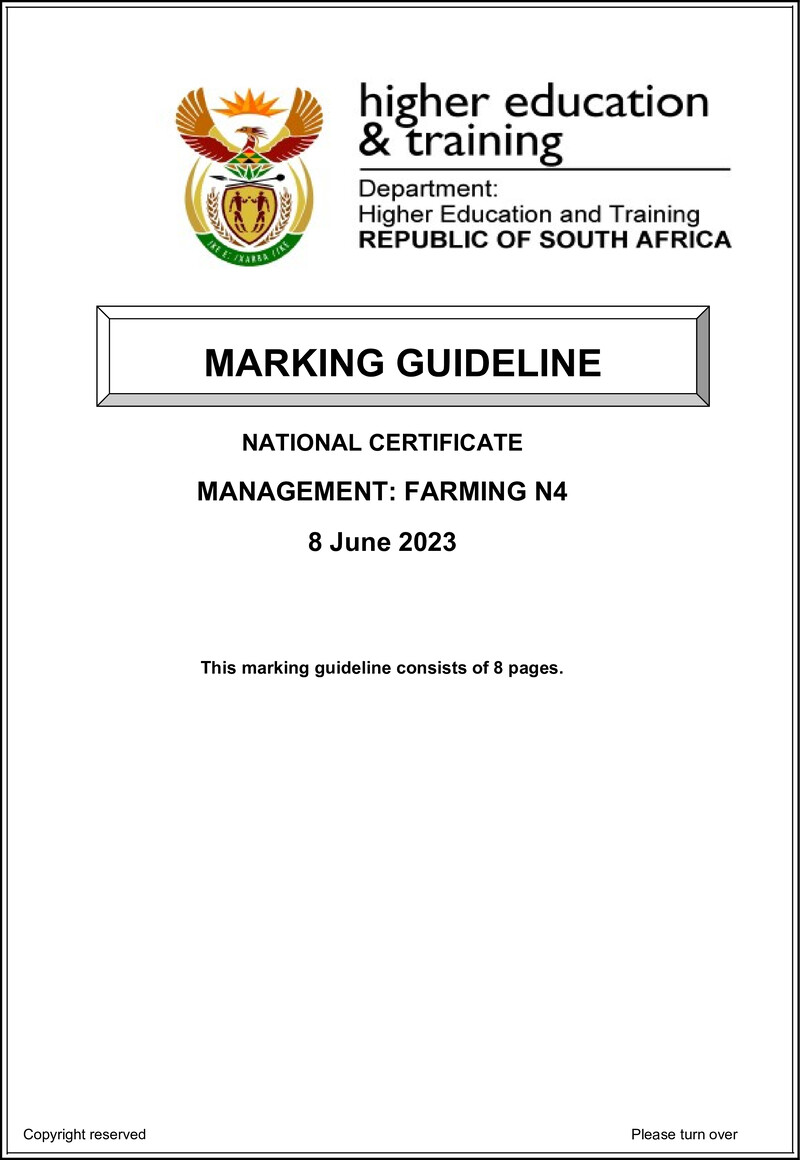 N1040 Management Farming N4 Memo June 2023 Moller