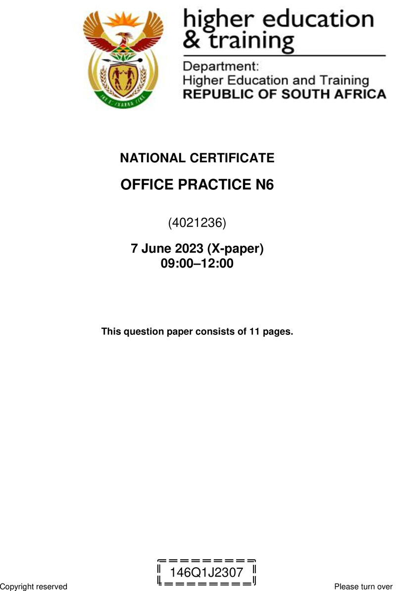 Office Practice N6 June QP 2023 Edit Posthumus