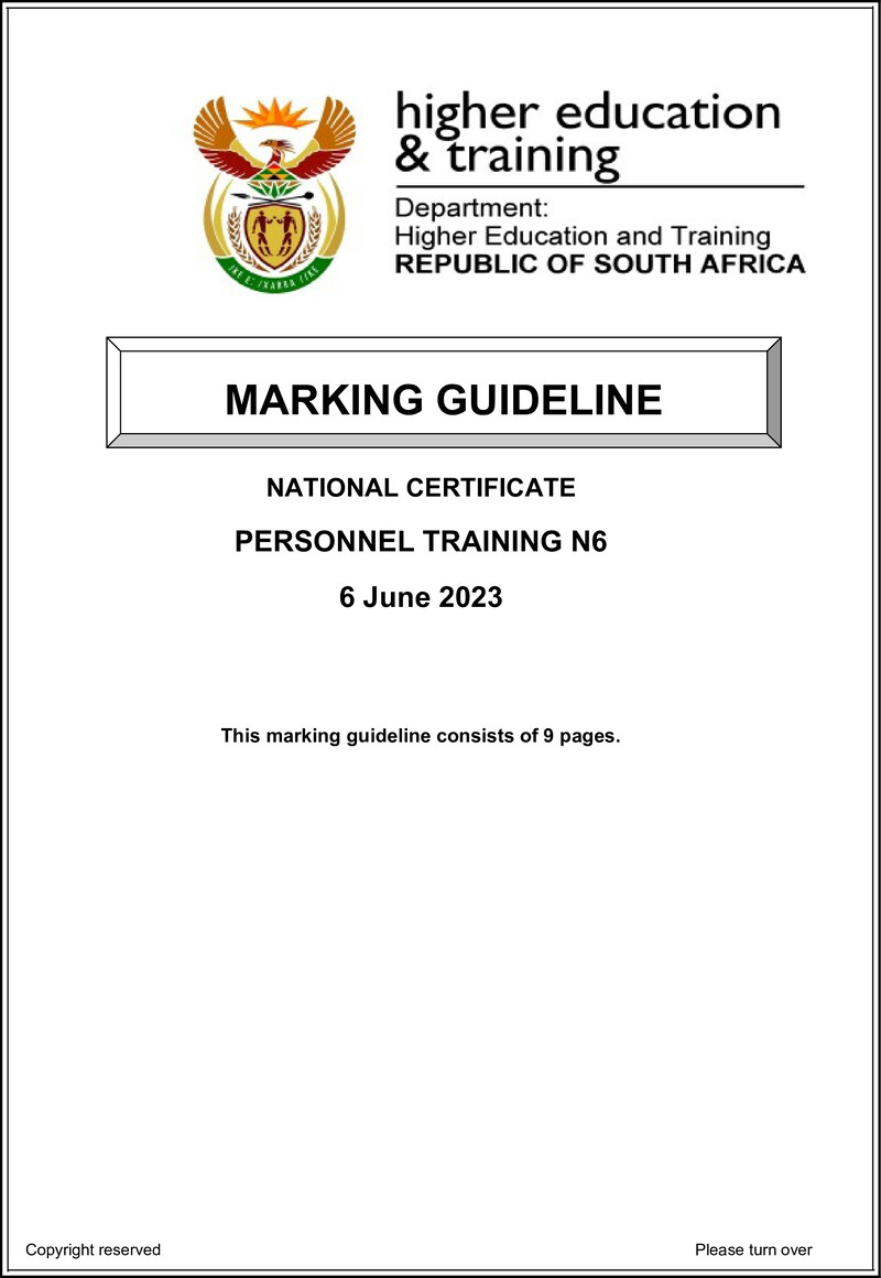 Training N6 MEMO June 2023 preview