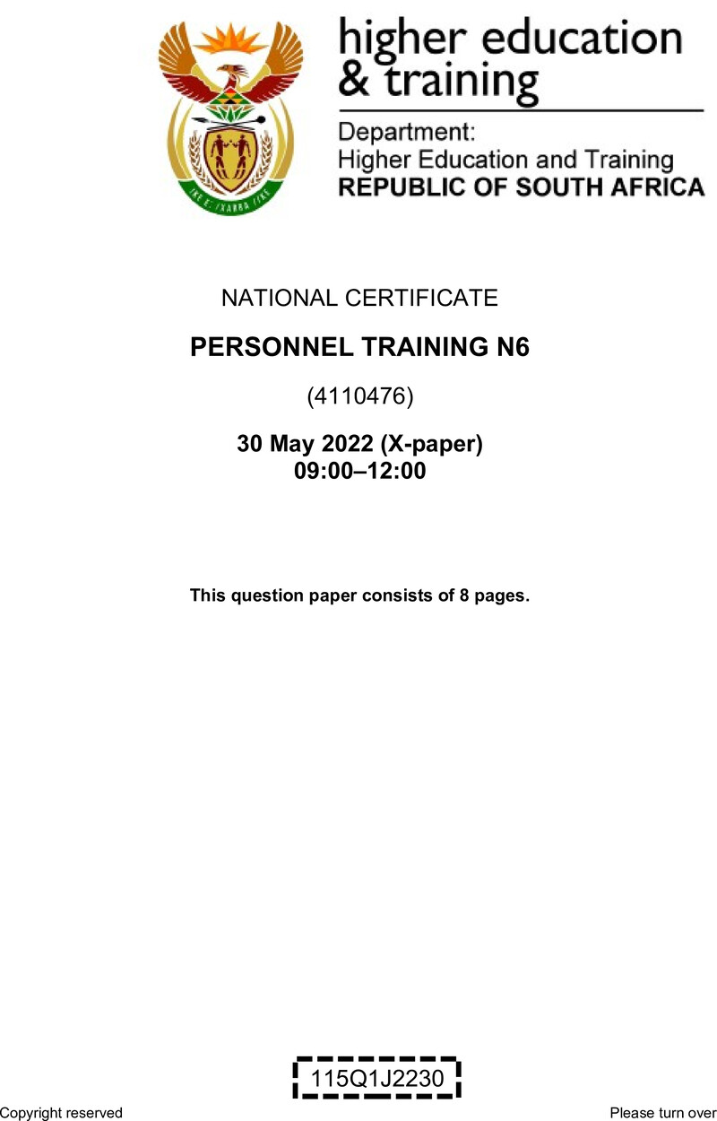 Personnel Training N6 QP June 2022 Edited Ettienne