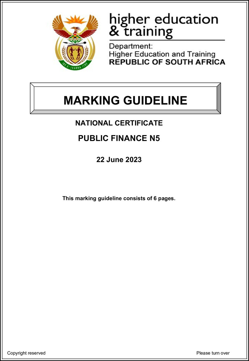 Public Finance N5 Memo June 2023
