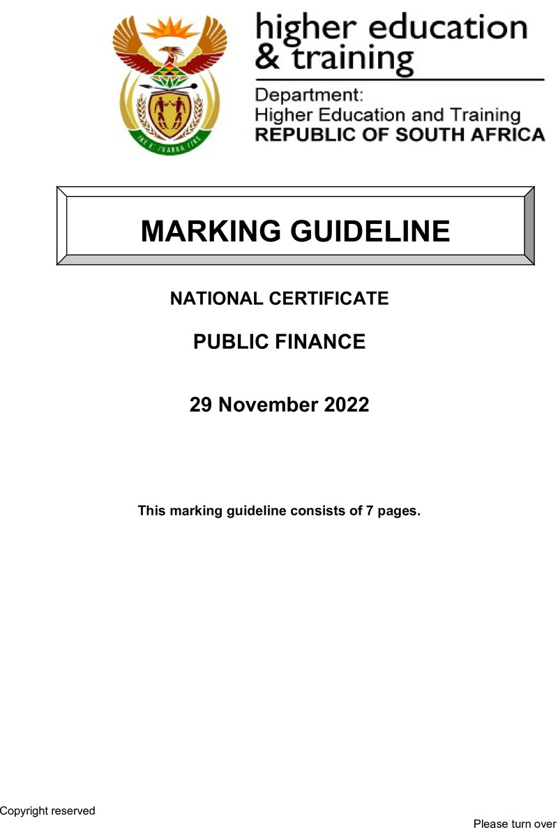 Public Finance N5 Memo Nov 2022
