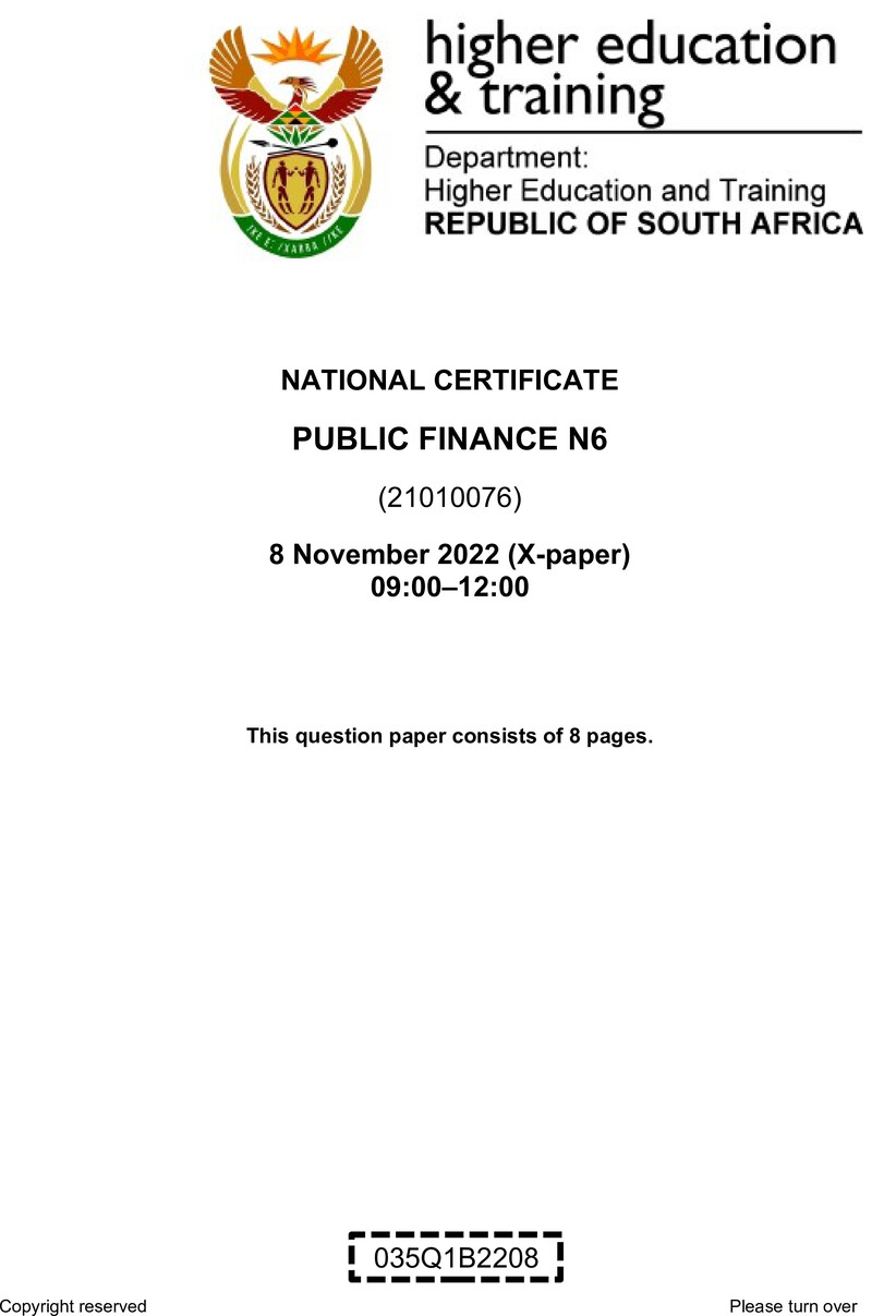 Public Finance N6 QP Nov 2022 1 Edit Posthumus