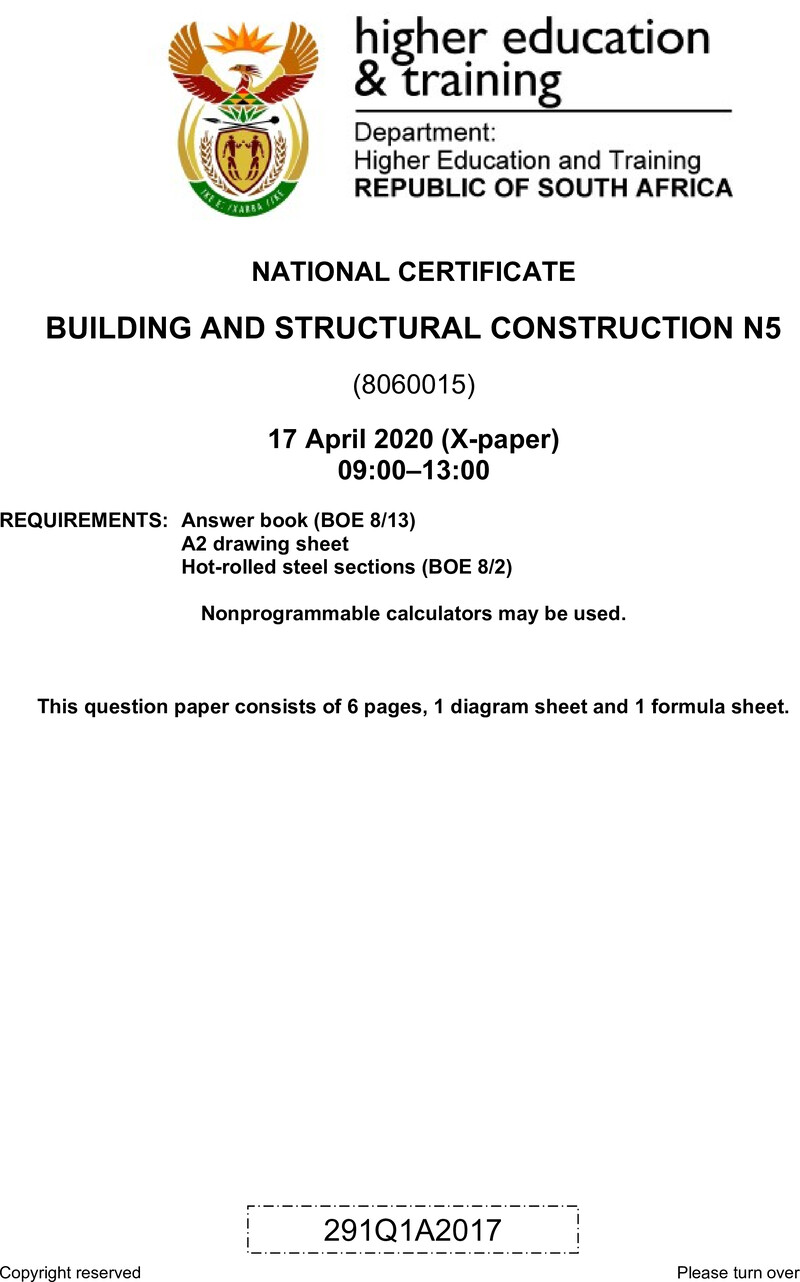 T140 Building And Structural Construction N5 QP Apr 2020 preview