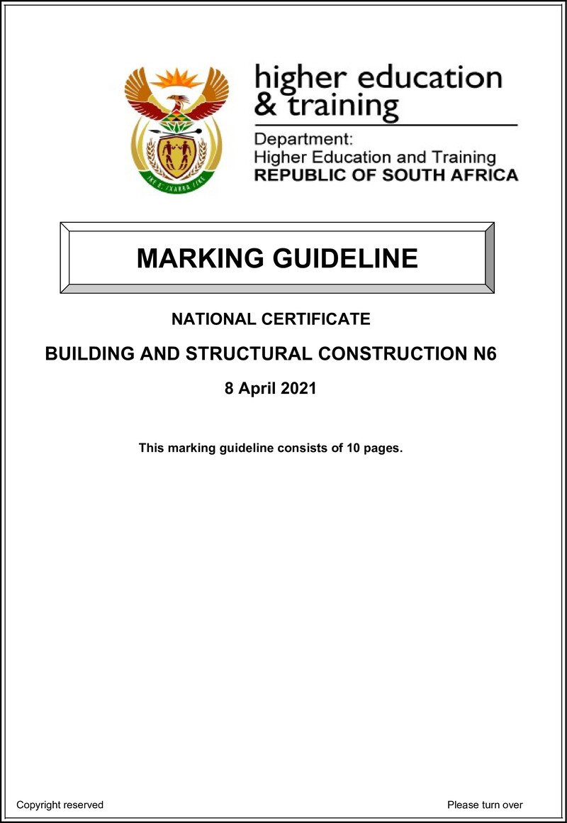 T150 Building And Structural Construction N6 Memo Apr 2021 Elsa