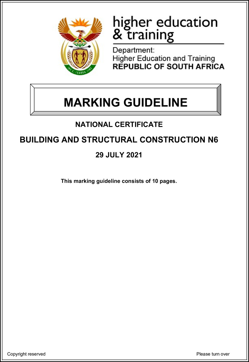 T150 Building And Structural Construction N6 Memo Aug 2021