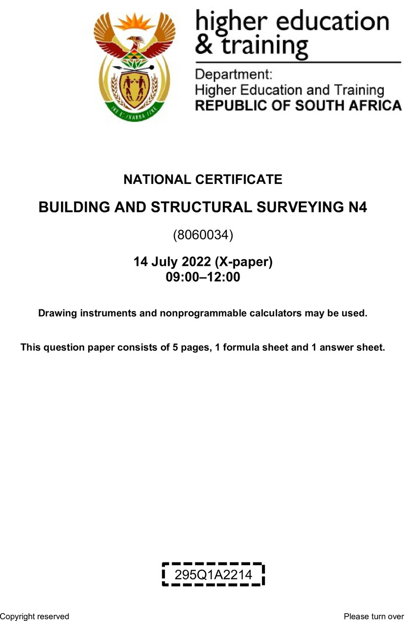 T160 Building And Structural Surveying N4 QP Aug 2022