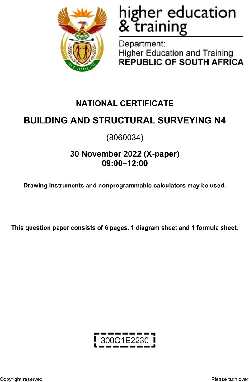 T160 Building And Structural Surveying N4 QP Nov 2022
