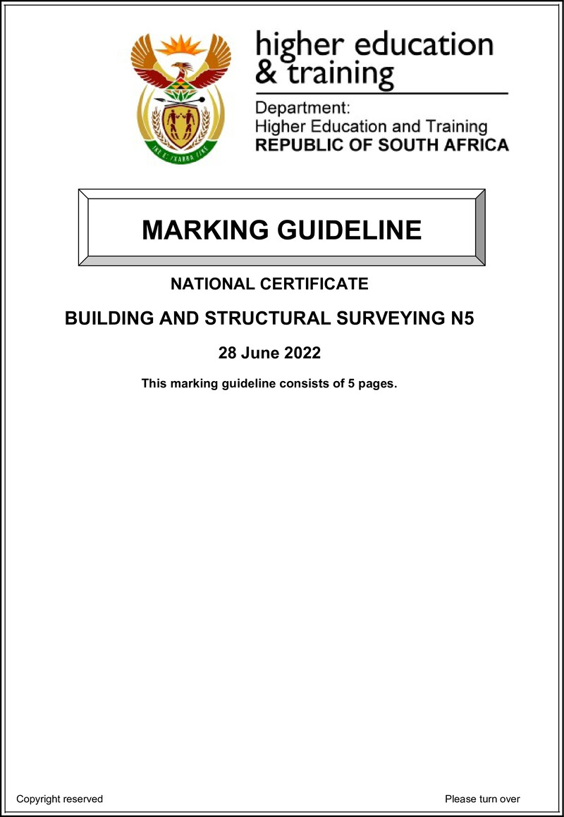 T170 Building And Structural Surveying N5 Memo Aug 2022