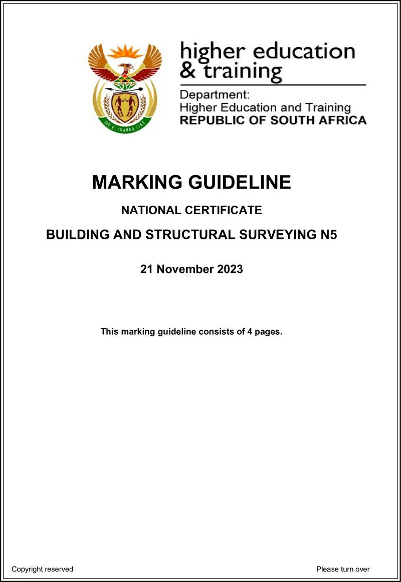 T170 Building And Structural Surveying N5 Memo Nov 2023