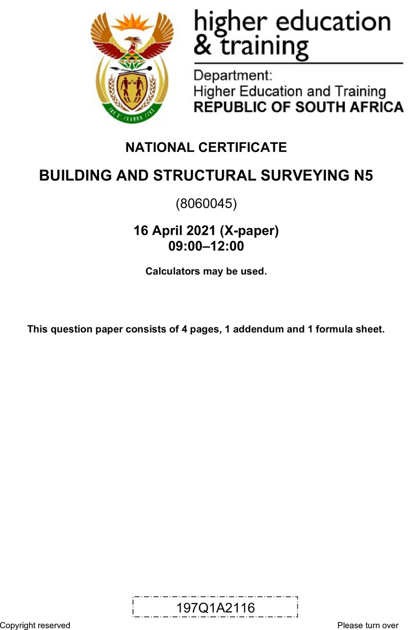 T170 Building And Structural Surveying N5 QP Apr 2021 preview