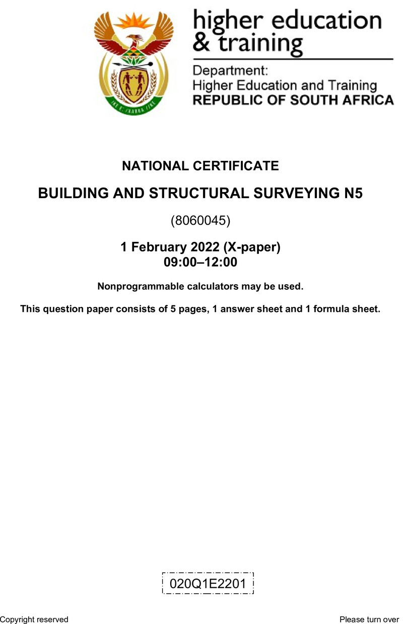 T170 Building And Structural Surveying N5 QP April 2022