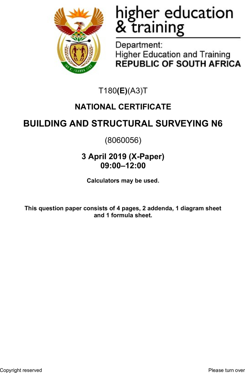 T180 Building And Structural Surveying N6 QP Apr 2019