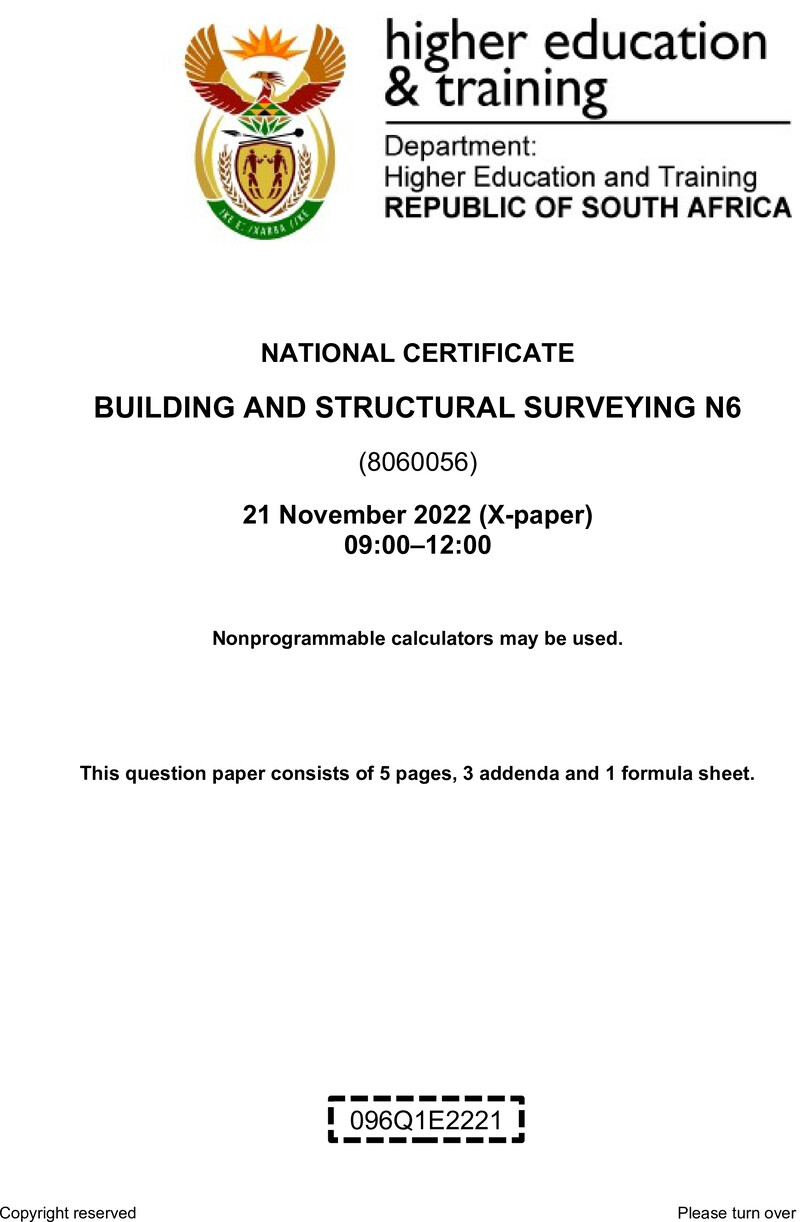 T180 Building And Structural Surveying N6 QP Nov 2022