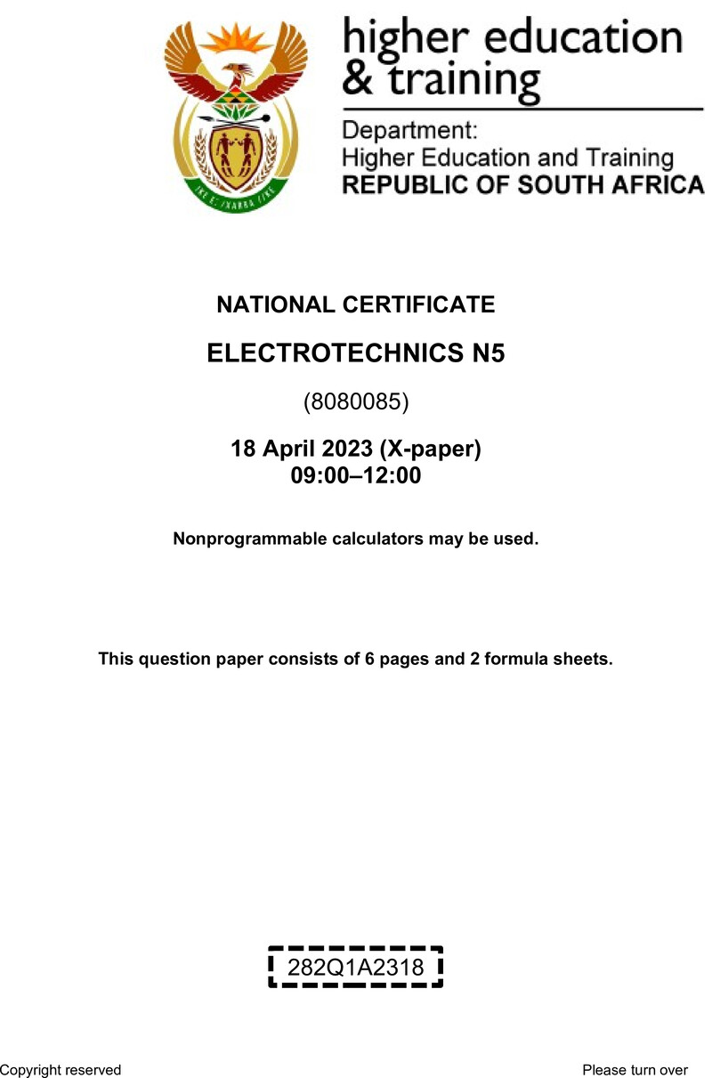 T540 Electrotechnics N5 QP 2023 Edit