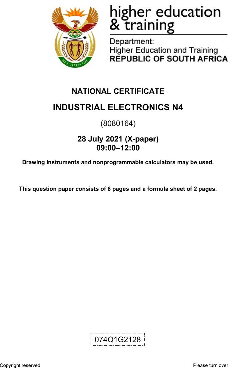 Electronics N4 QP Aug 2021 Ed preview