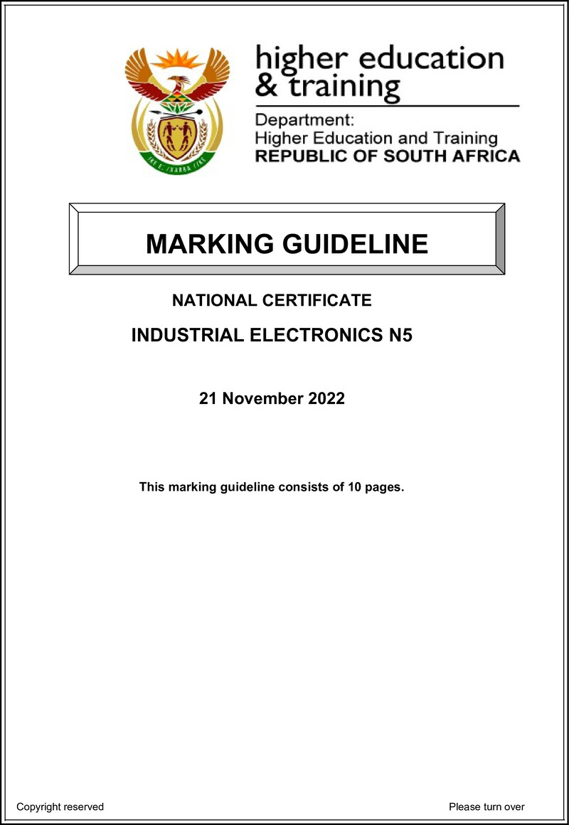Industrial Electronics N5 Nov Memo 2022