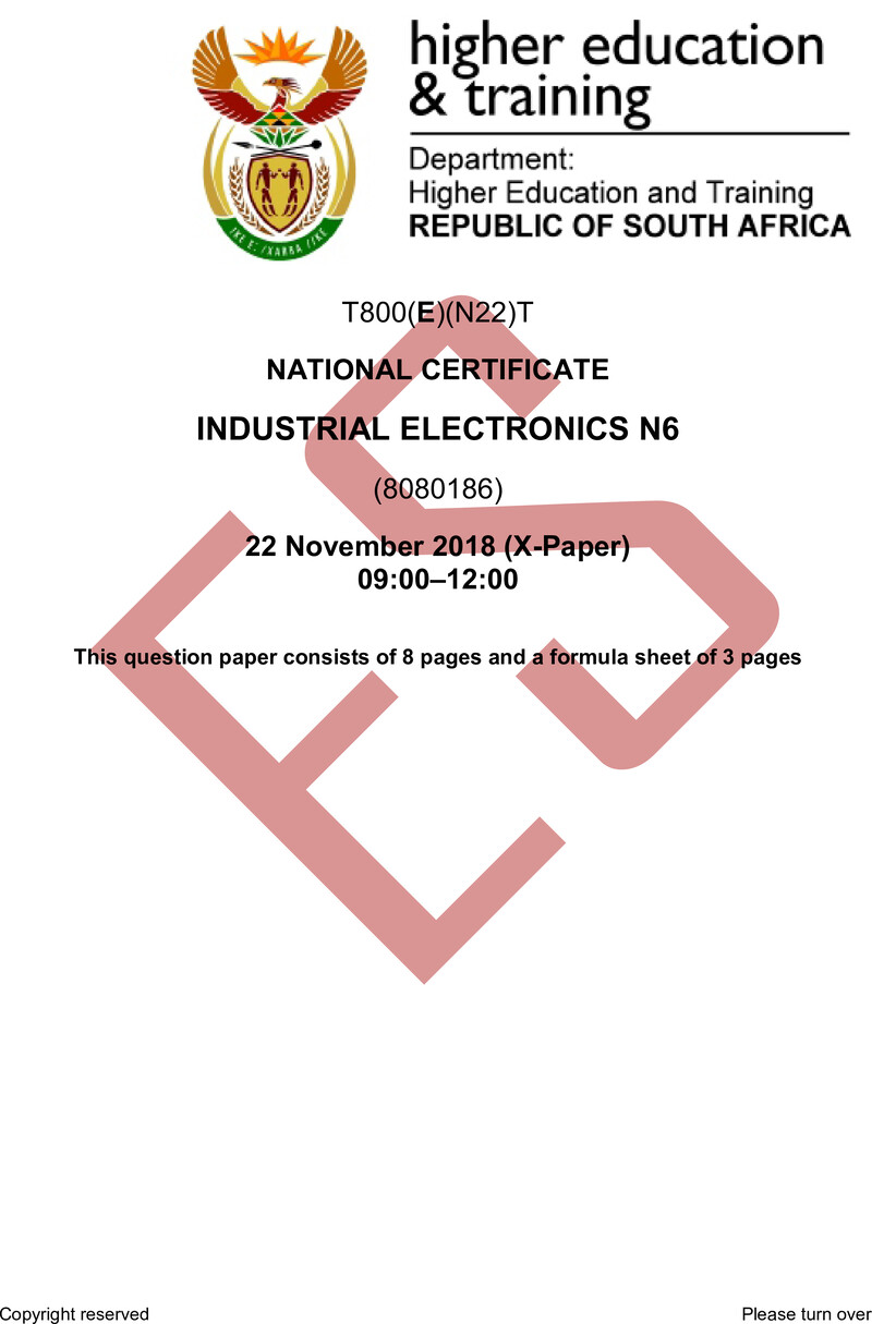 Industrial Electronics N6 Exam Paper 3 2018