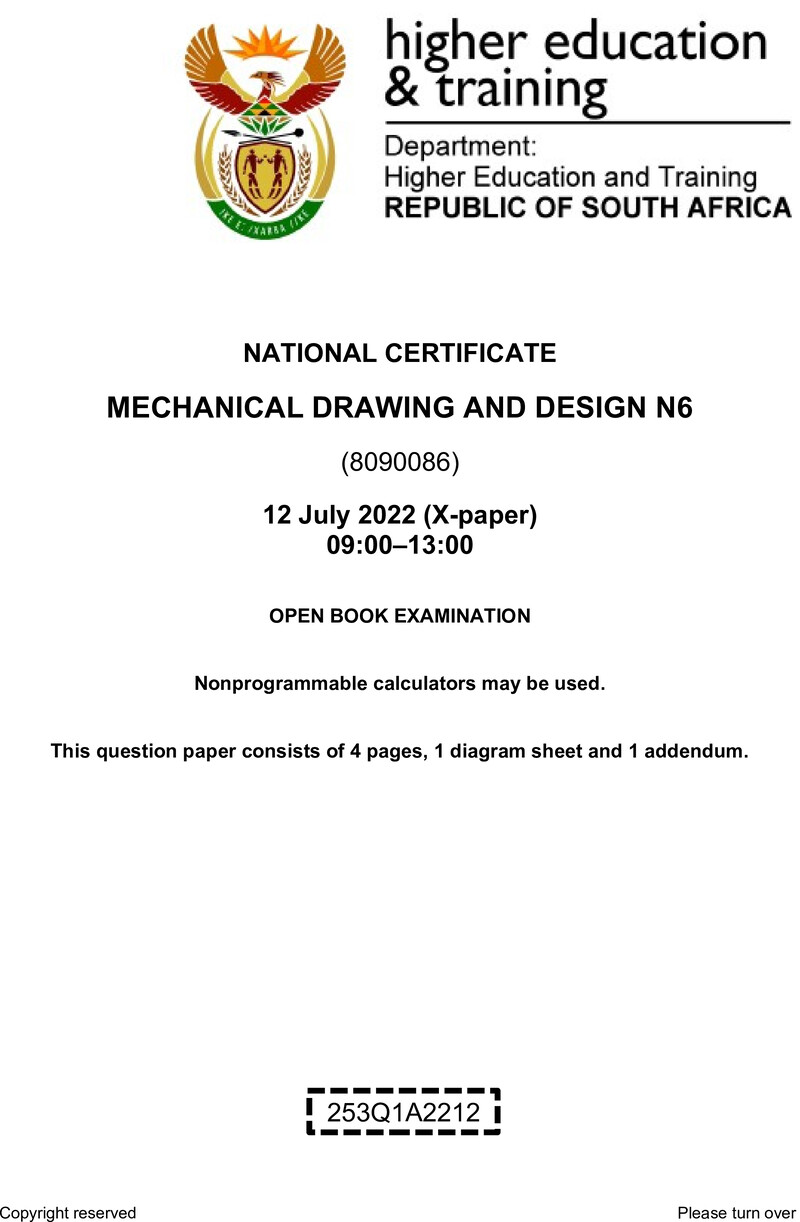 Drawing And Design N6 QP Aug 2022 preview