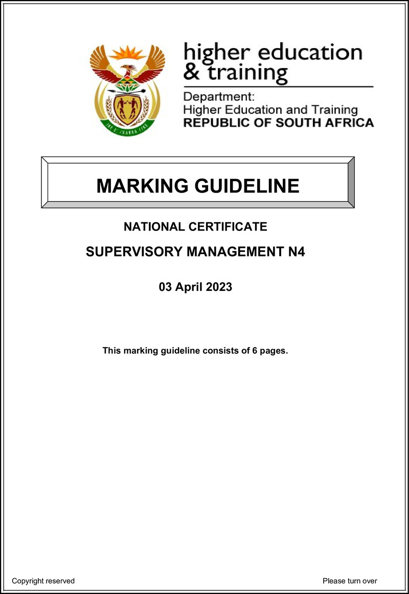 T1690 Supervisory Management N4 Memo April 2023