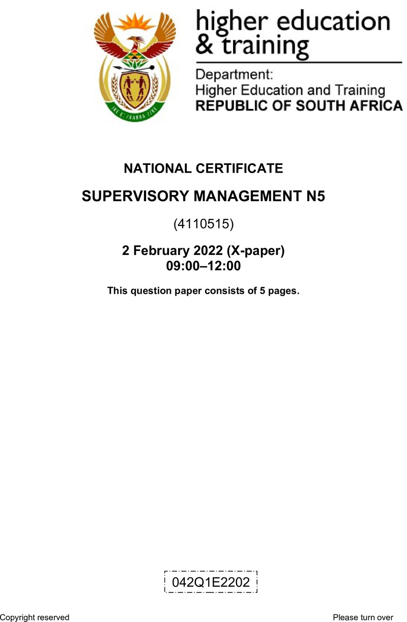 T1700 Supervisory Management N5 QP April 2022 preview