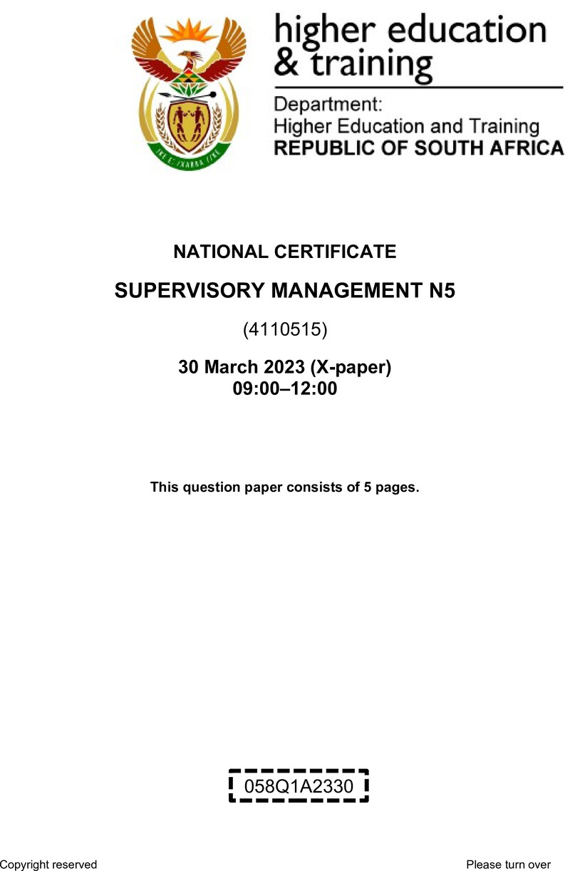 T1700 Supervisory Management N5 QP April 2023 Edited preview