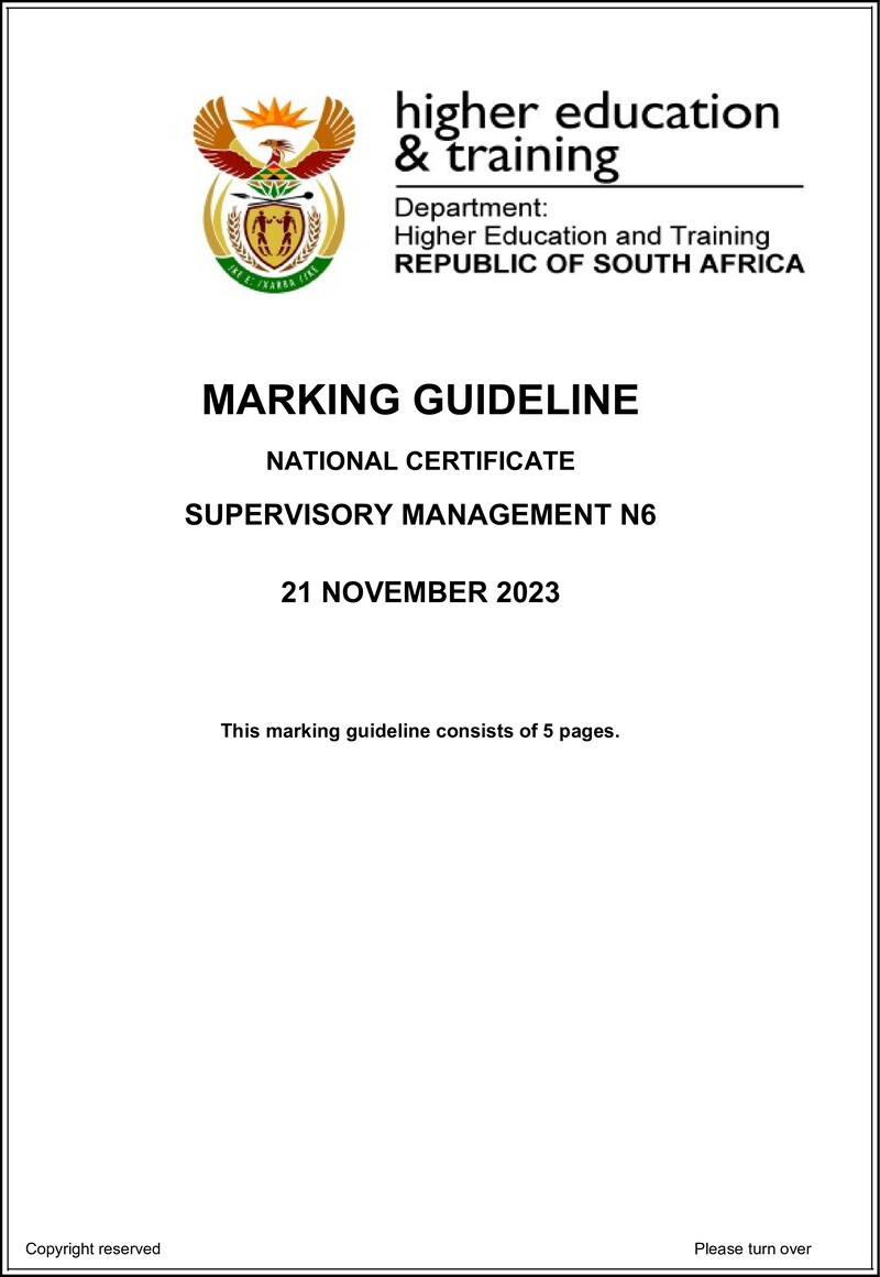 T1710 Supervisory Management N6 Memo Nov 2023