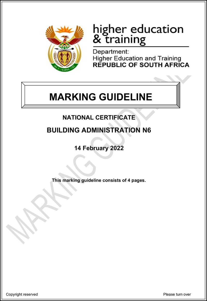 T110 Building Administration N6 Memo April 2022