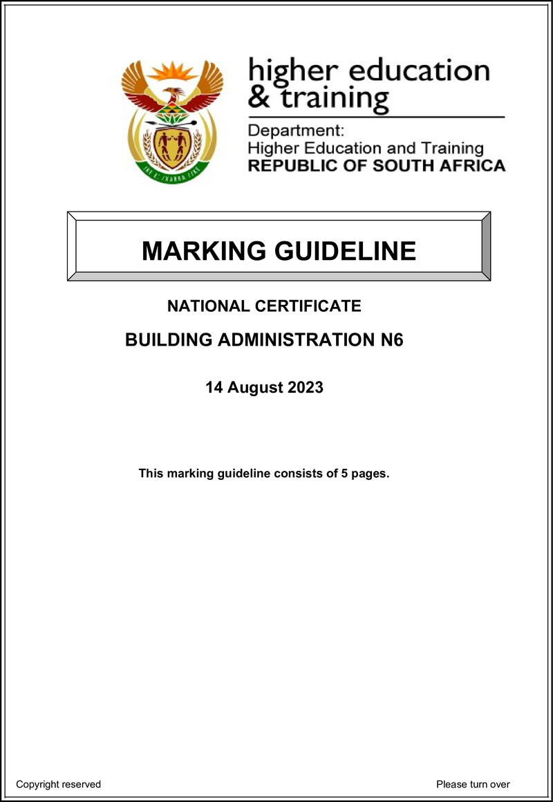 T110 Building Administration N6 MEMO Aug 2023 preview
