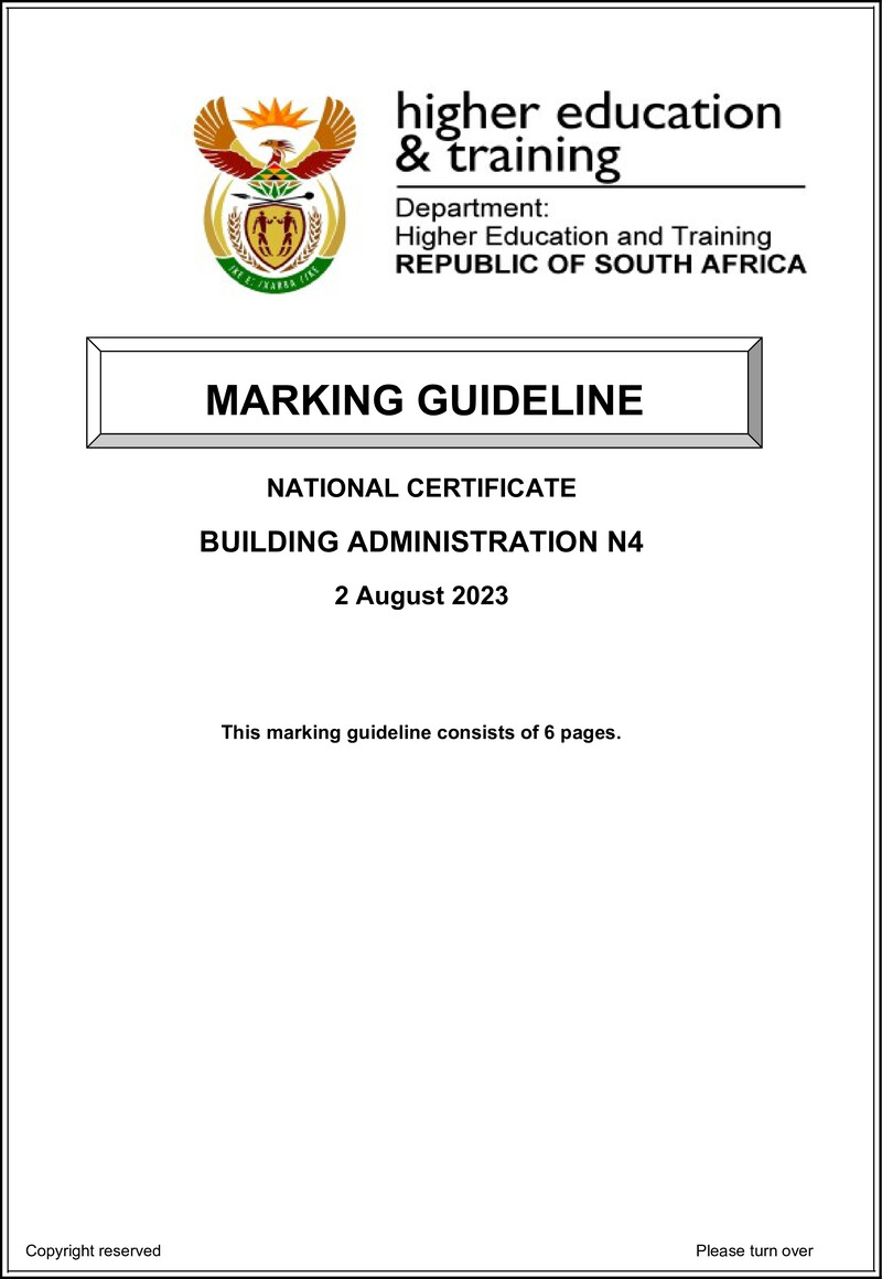 T90 Building Administration N4 Memo Aug 2023