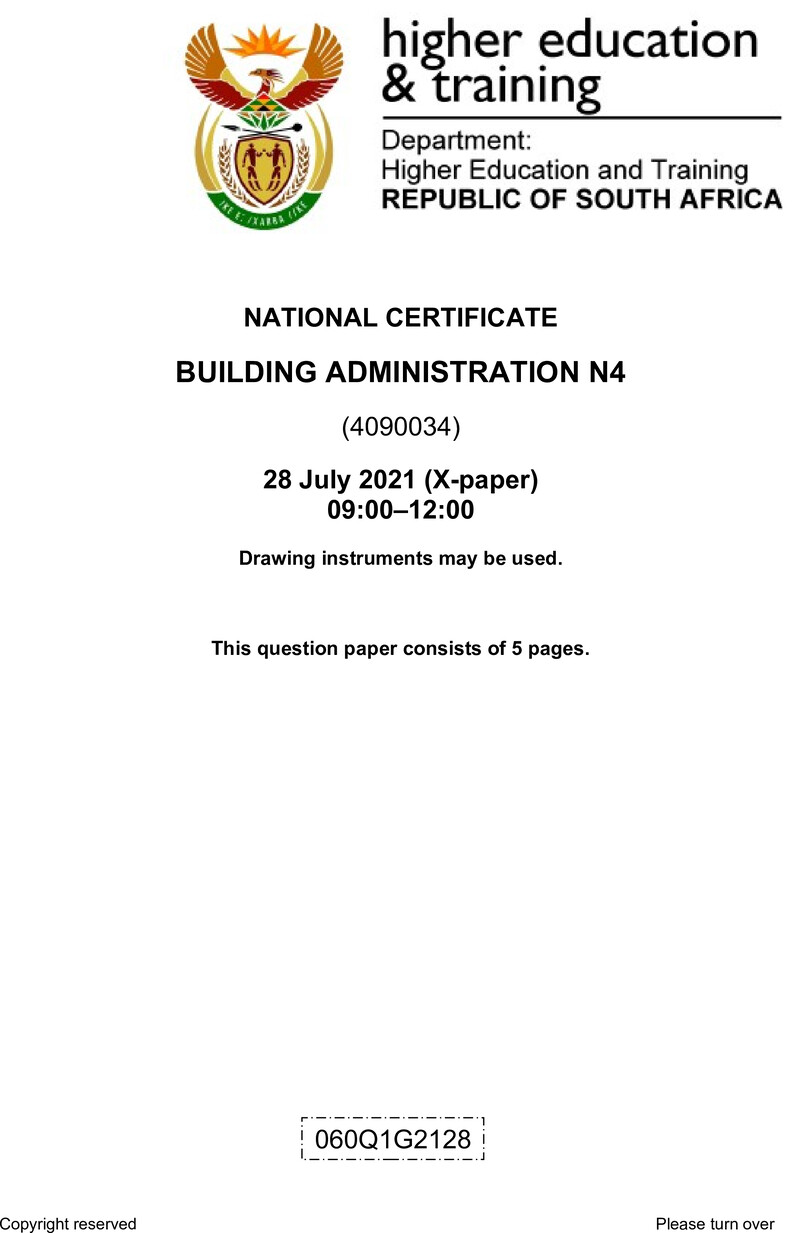T90 Building Administration N4 QP Aug 2021