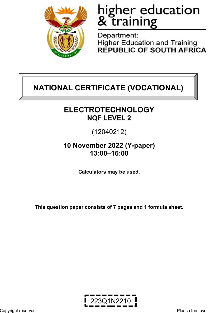 Nc1000 Electrotechnology L2 QP Nov 2022 Edited Fopma