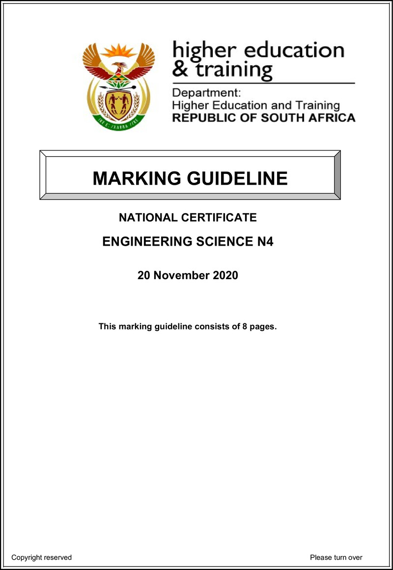 T650 Engineering Science N4 Memo Aug 2020