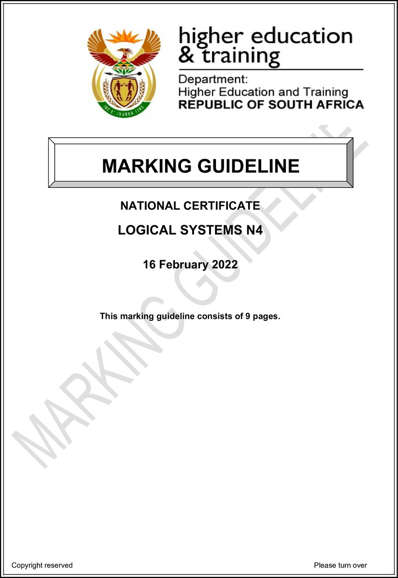 T940 Logic Systems N4 Memo April 2022