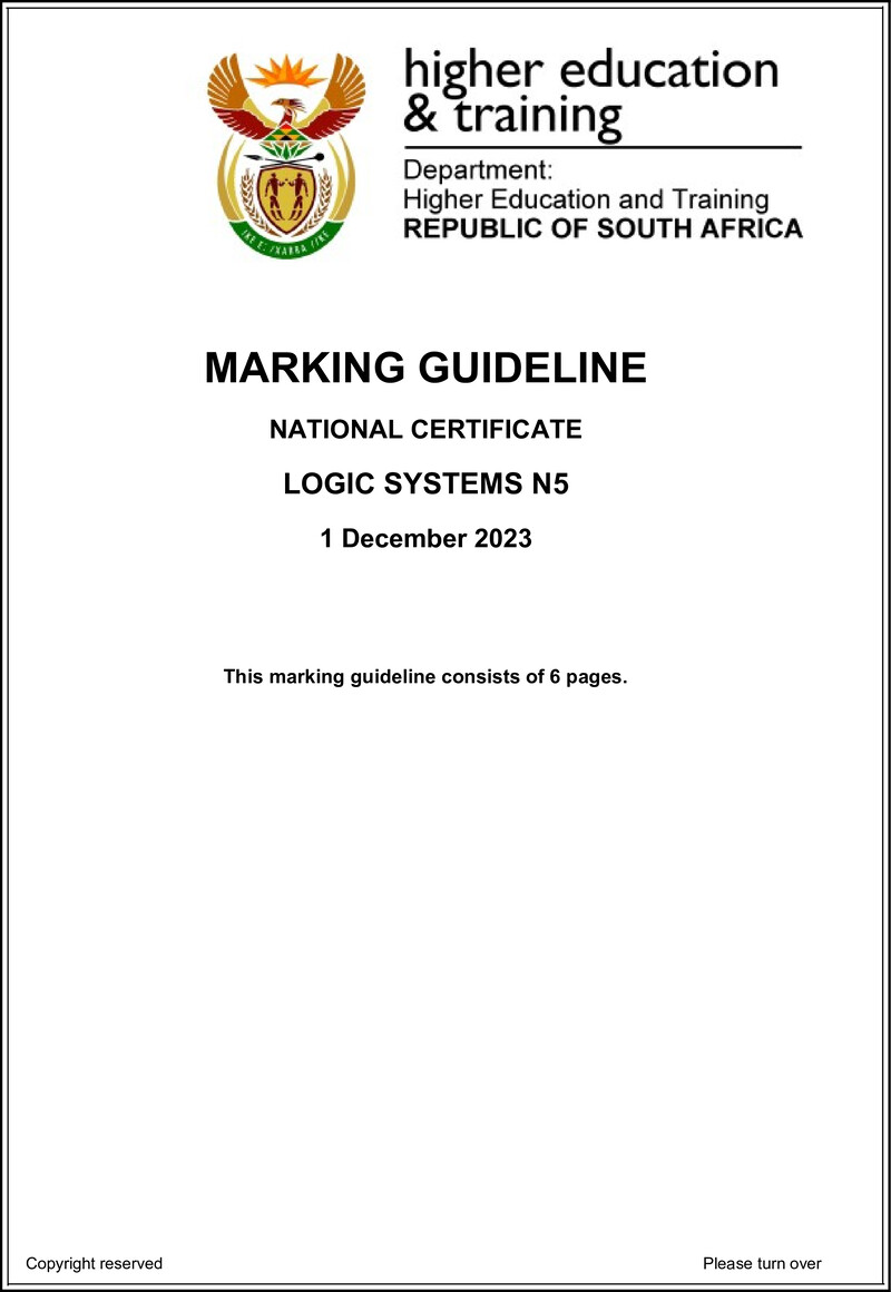 T950 Logic Systems N5 Memo Nov 2023 De Jager T