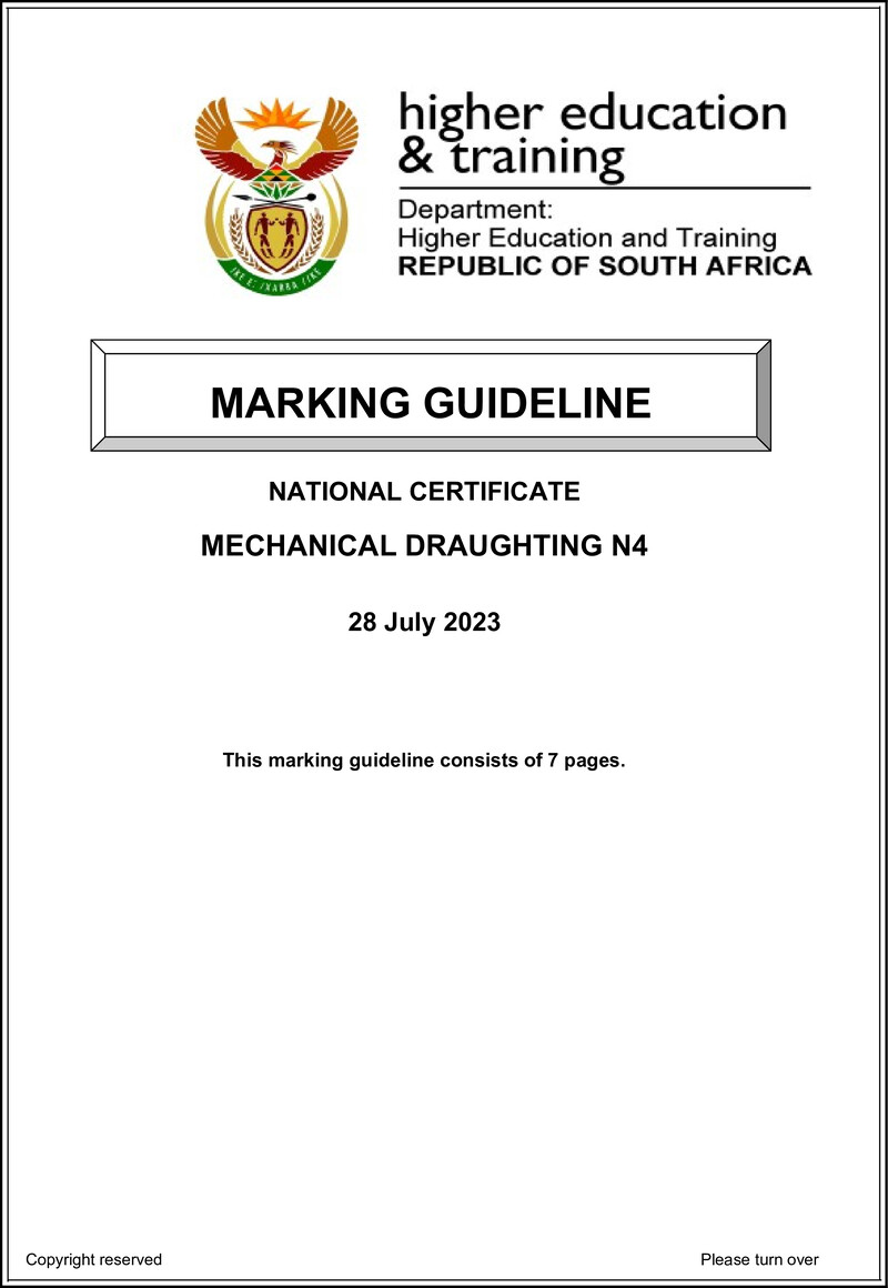 T1070 Mechanical Draughting N4 Aug Memo 2023