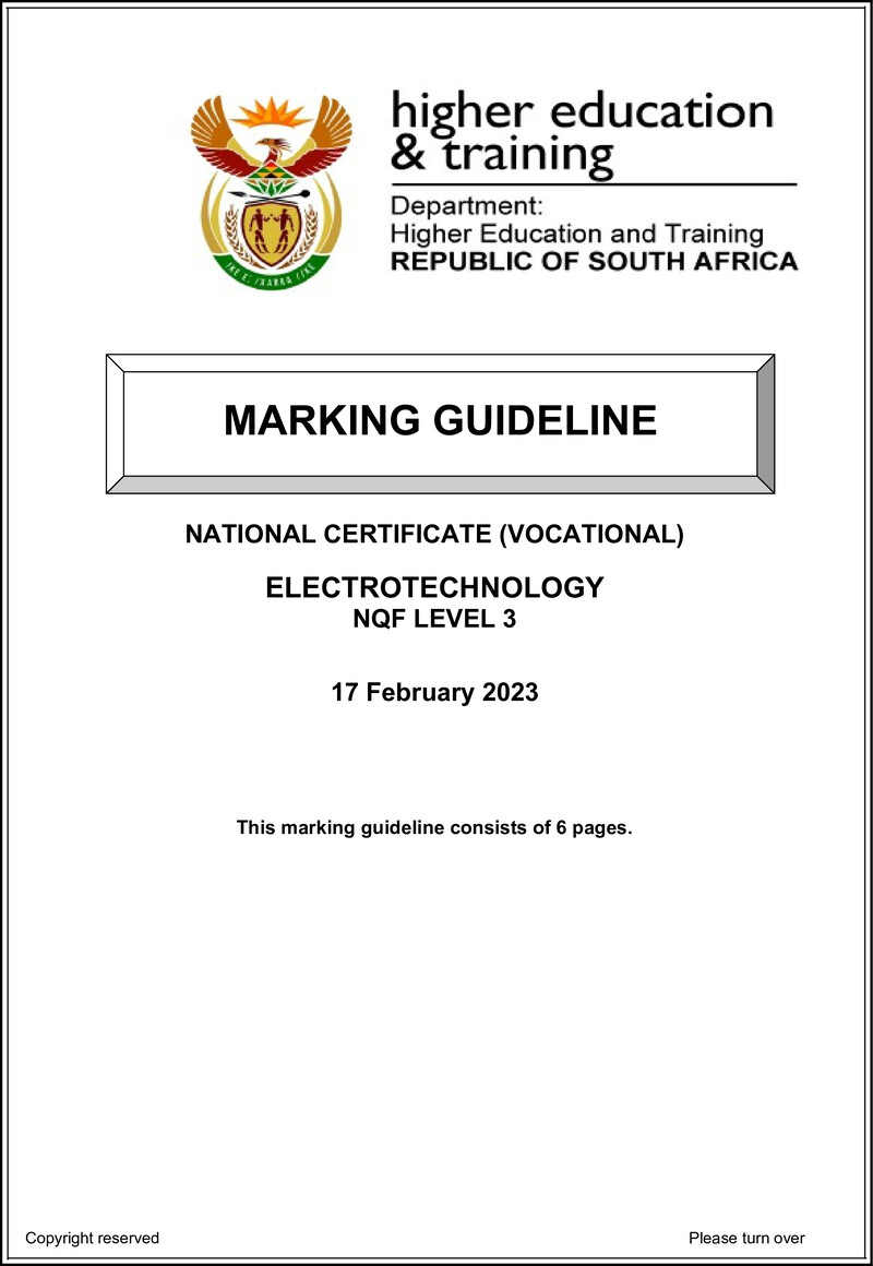 Electrotechnology L3 Supp MEMO Feb 2023 preview