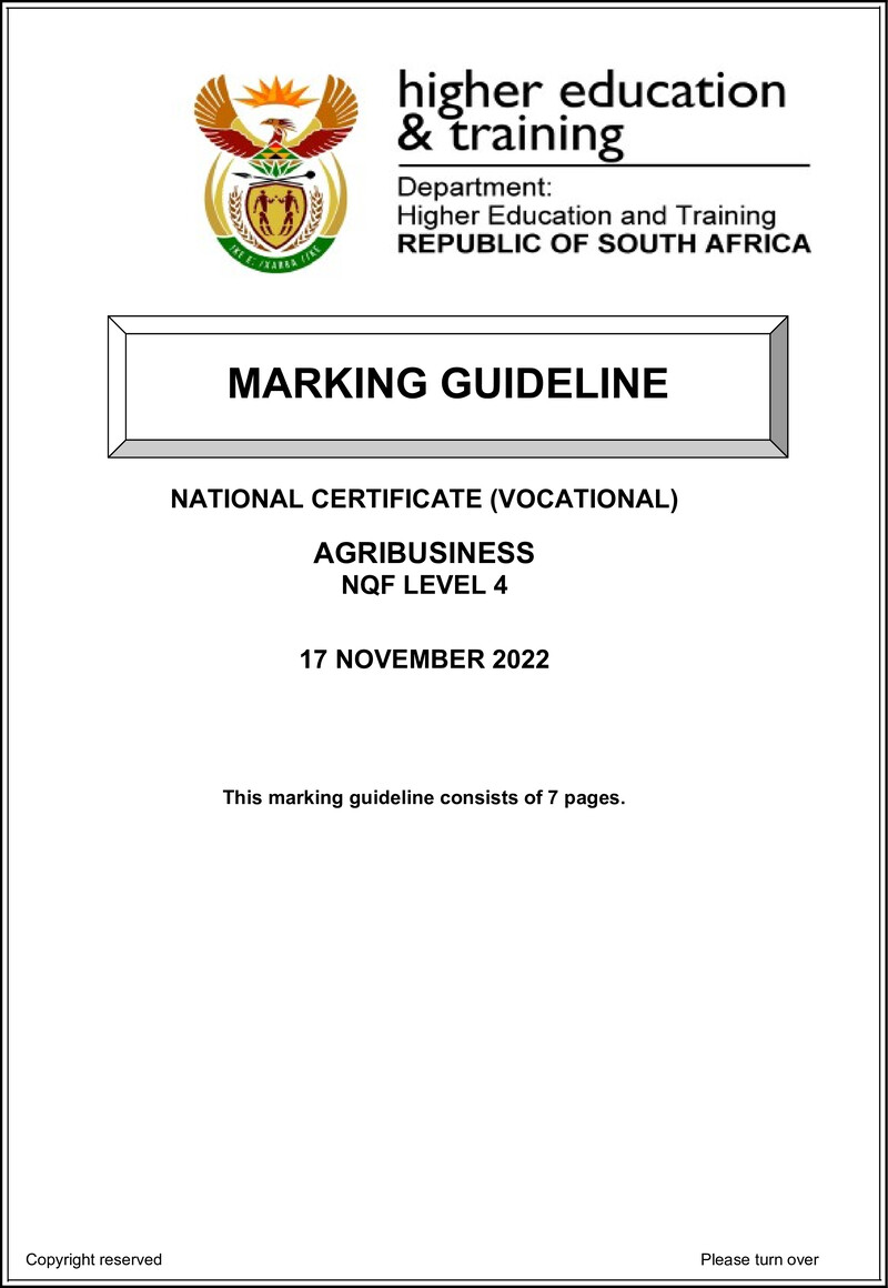 Nc130 Agribusiness L4 Memo Nov 2022 Signed Off