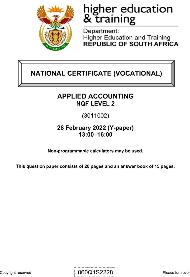 Nc170 Applied Accounting L2 QP Supp Feb 2022