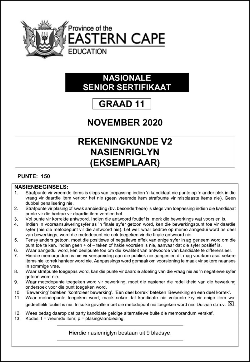 Accn P2 Memo Gr11Nov2020 Afr D