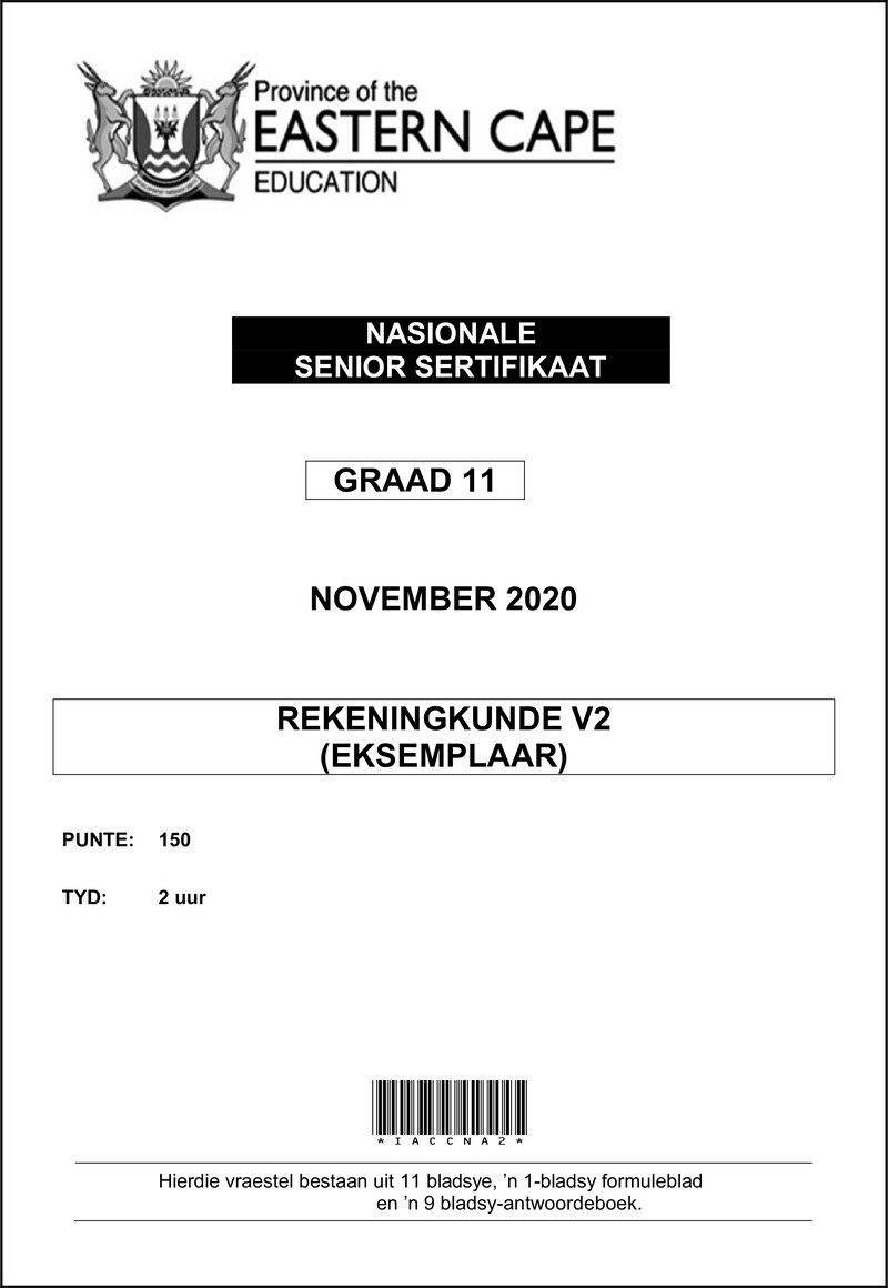 Accn P2 QP Ansbk Memo Gr11 Nov2020 Afr D