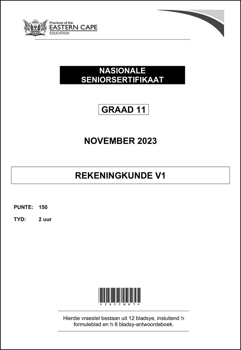 Accounting P1 Gr11 QP Nov 2023 Afr D