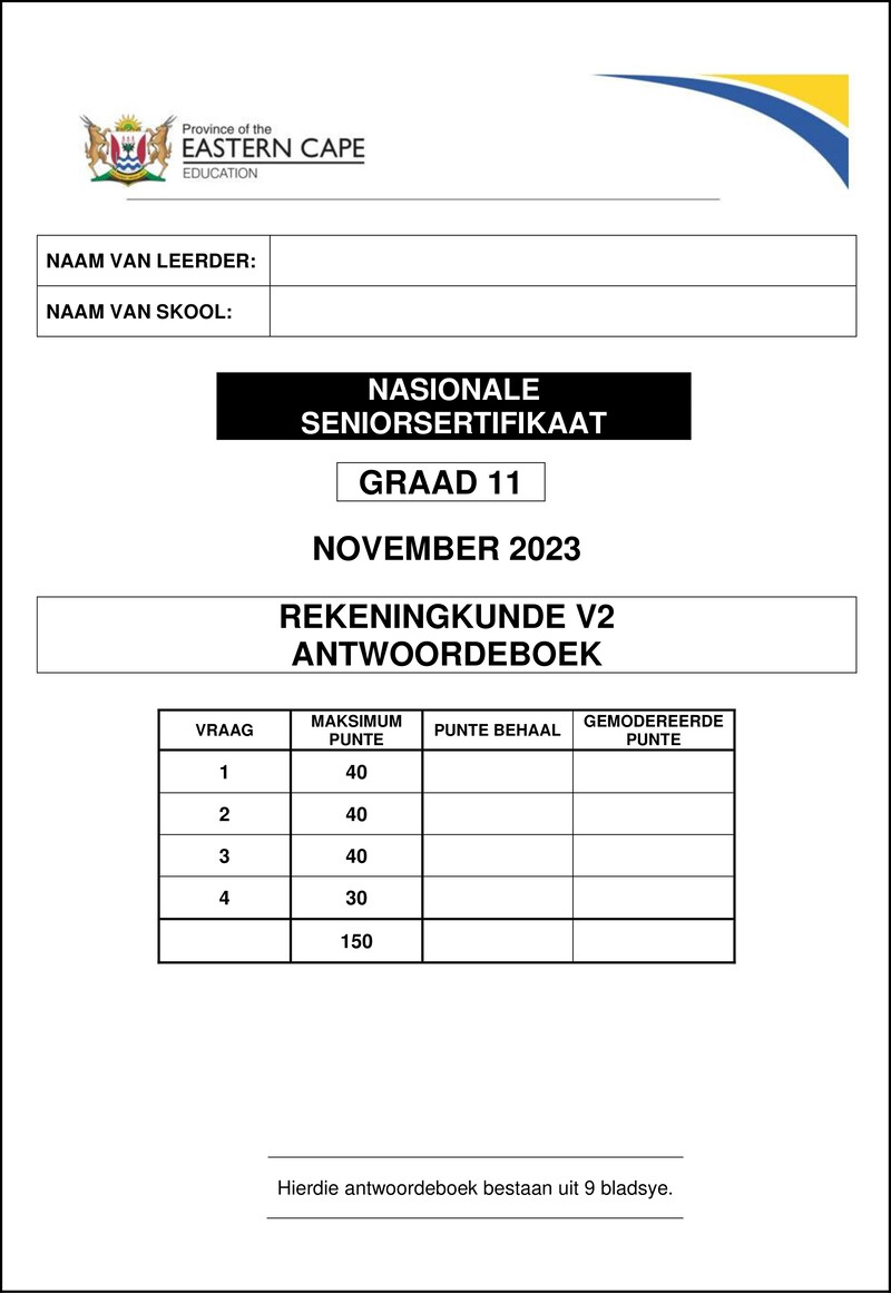 Accounting P2 Gr11 Answerbook Nov2023 Afr