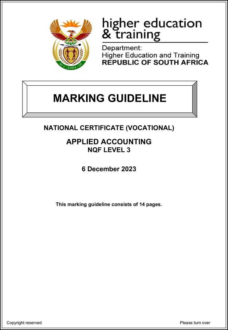 Applied Accounting L3 MEMO Nov 2023 preview