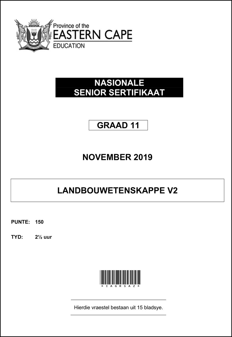 Agr Sciences P2 QP Gr11 Nov 2019 Afr D