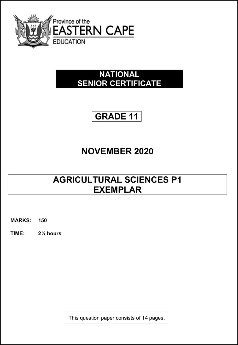 Agric Sciences P1 Gr11 QP Nov2020 Eng D
