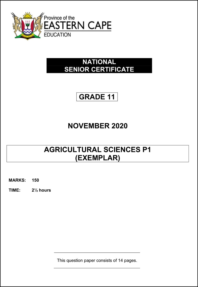 Agric Sciences P1 Gr11 QP Nov2020 Eng