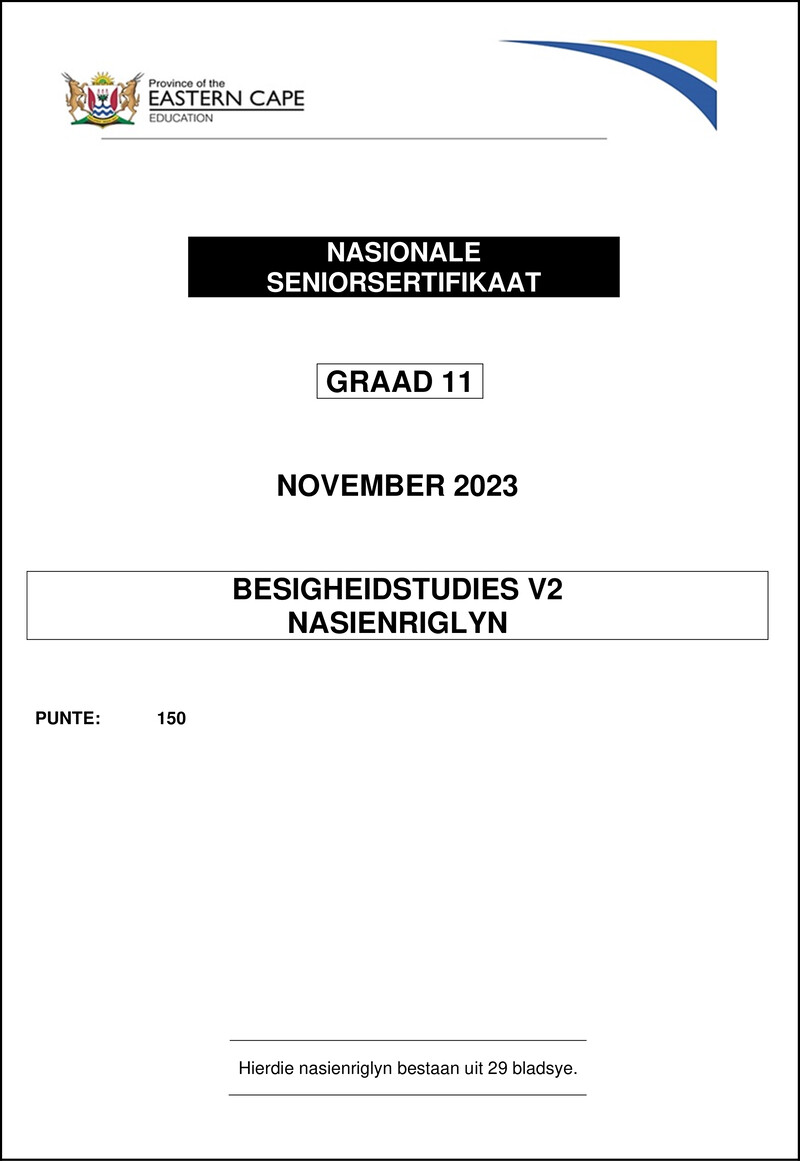 Bus Studies P2 Gr11 Memo Nov 2023 Afr